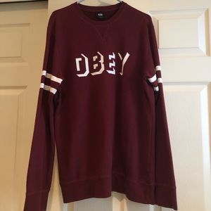 Maroon Obey Pullover